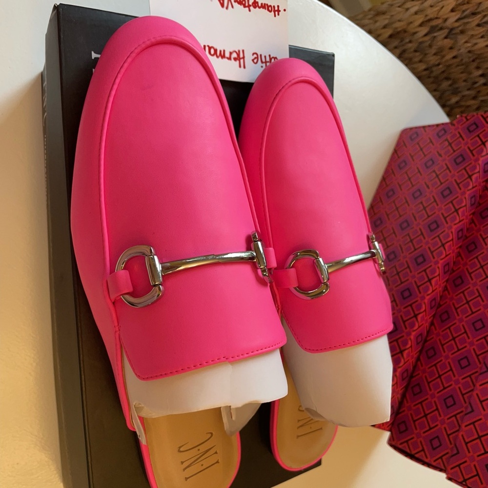 Brand new INC hot pink mules